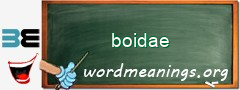 WordMeaning blackboard for boidae